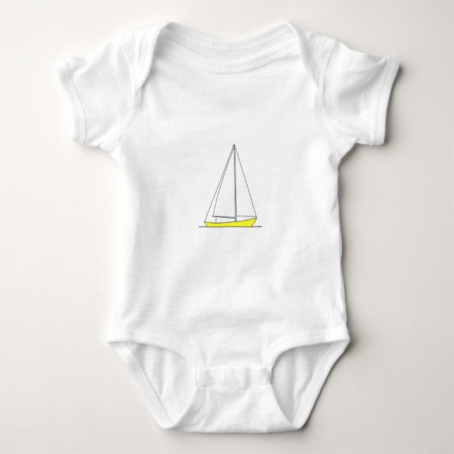 Gul Sloop seglinglogotyp Tee (Framsida)