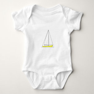 Gul Sloop seglinglogotyp Tee Shirt