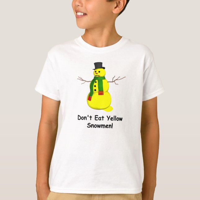 Gul Snöman T Shirt (Framsida)