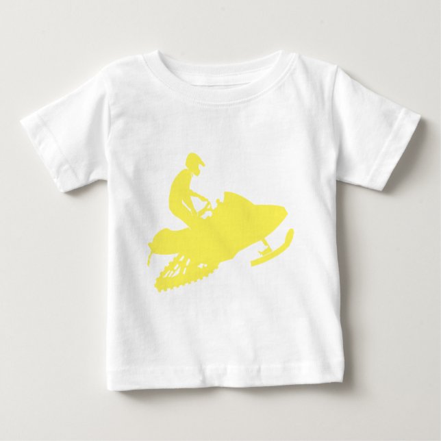 Gul-snomobilist T Shirt (Framsida)