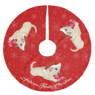 Gul Snowflake för Labrador valpjul Julgransmatta Borstad Polyester