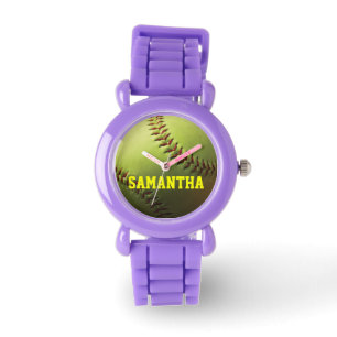 Gul softball armbandsur