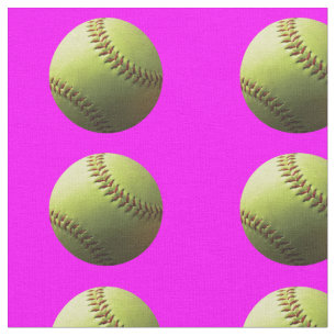 Gul softball på rosor tyg