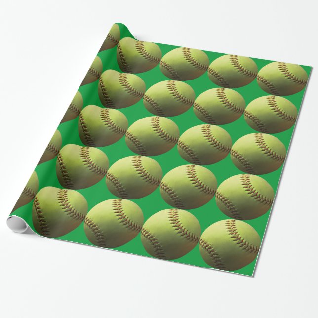 Gul softball presentpapper (Utrullad)