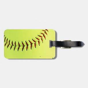 Gul softballboll bagagebricka
