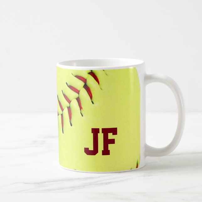 Gul softballboll för personlig kaffemugg (Höger)