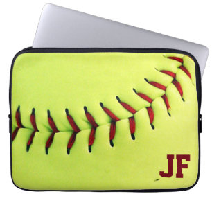 Gul softballboll för personlig laptop fodral