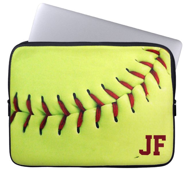 Gul softballboll för personlig laptop fodral (Framsidan)