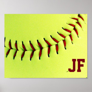 Gul softballboll för personlig poster