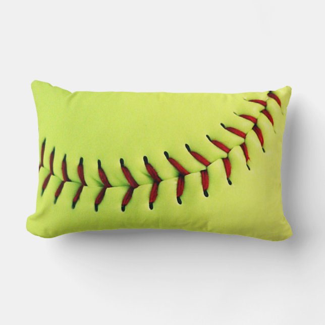 Gul softballboll lumbarkudde (Framsida)
