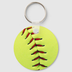 Gul softballboll nyckelring