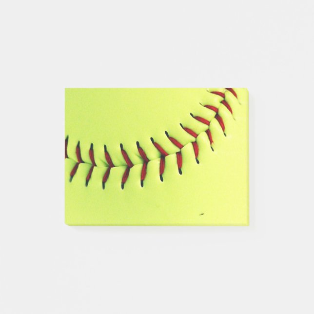 Gul softballboll post-it block (Framsida)