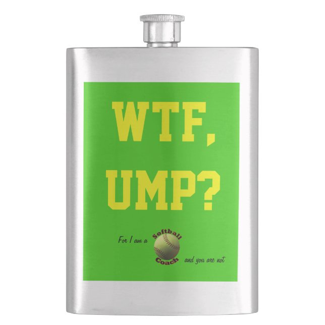 Gul softballlagledare WTF Ump? Fickplunta (Framsidan)
