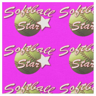 Gul softballstjärna på rosor tyg