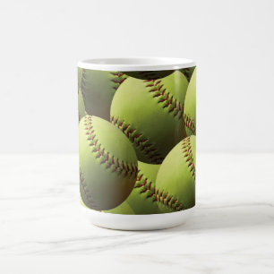 Gul softballtapet kaffemugg
