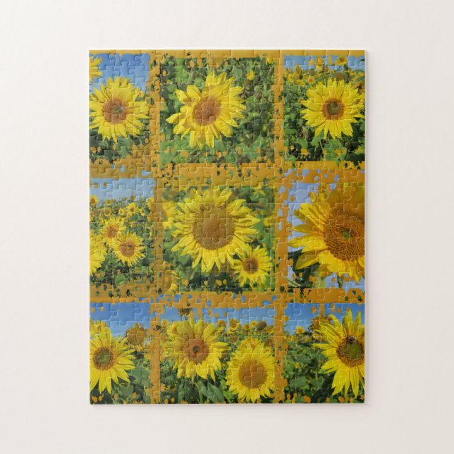 gul sol blom frodig sommarblomma pussel (Vertikal)