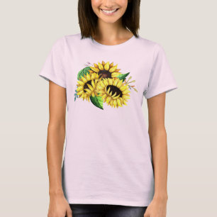 Gul solfjäderbukett i akvarell t shirt