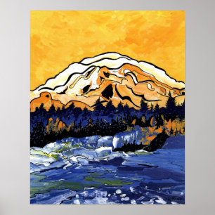 Gul solnedgång poster