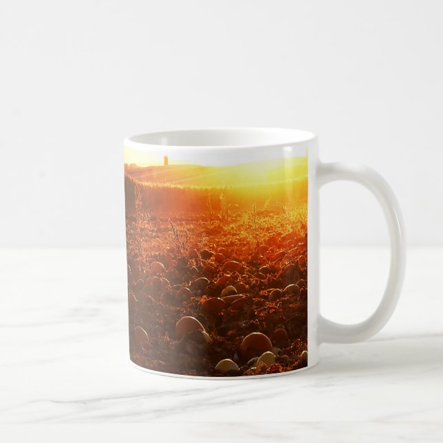 Gul solnedgång pumpafält kaffemugg (Höger)