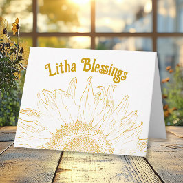 Gul Solros Grafik Litha Sommarsolstånd Kort