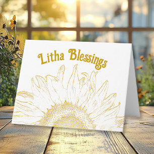 Gul Solros Grafik Litha Sommarsolstånd Kort