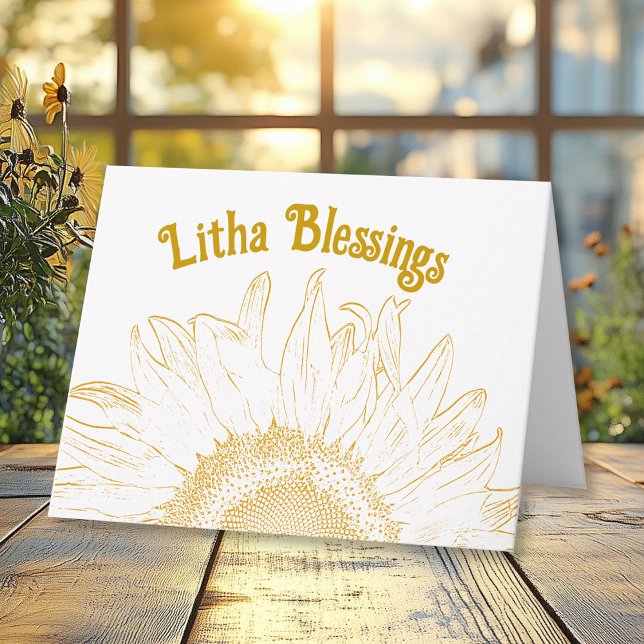 Gul Solros Grafik Litha Sommarsolstånd Kort (Skapare uppladdad)