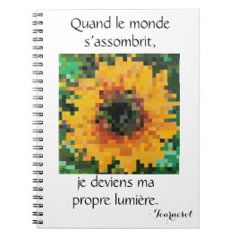 Gul solros pixel konst  anteckningsbok