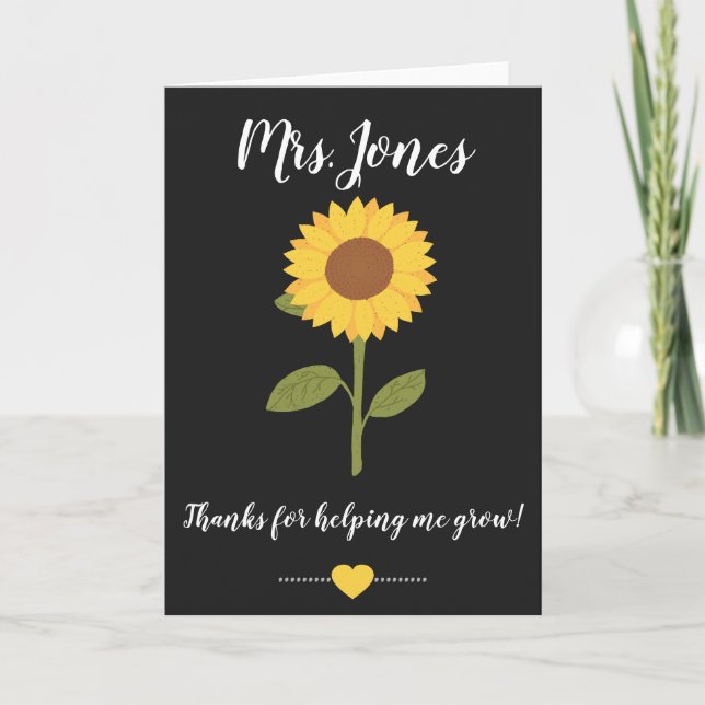 Gul solros som hjälper mig växa kort (Framsida)