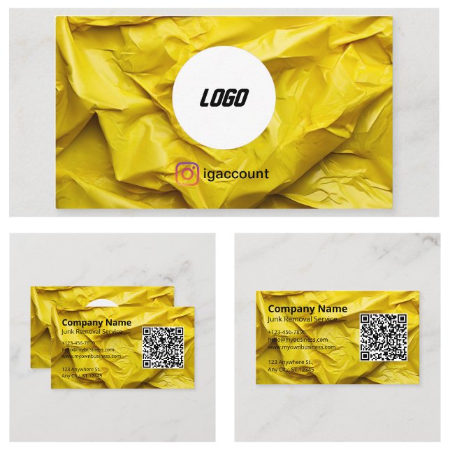 Gul Sophämtning Visitkort (Yellow Junk Removal Business Card
)