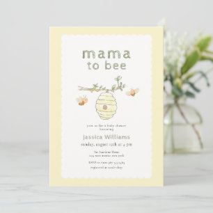 Gul söt mamma att bli Bee Humlebi Baby Shower Inbjudningar