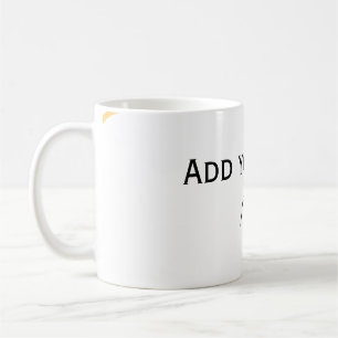 Gul spansk kant namn meddelande textrader kaffemugg