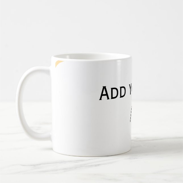 Gul spansk kant namn meddelande textrader  kaffemugg (Vänster)