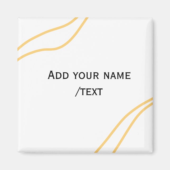 Gul spansk kant namn meddelande textrader  magnet (Framsidan)