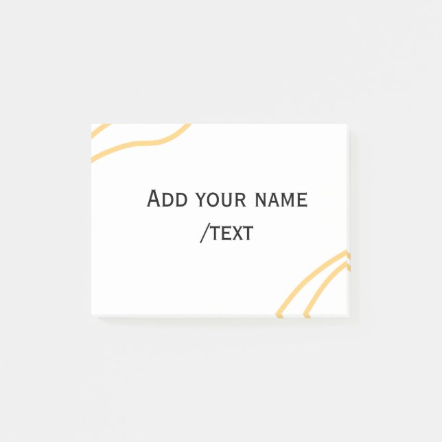 Gul spansk kant namn meddelande textrader  post-it block (Framsida)