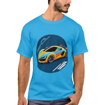 Gul sportbil Blue Motion stil konst