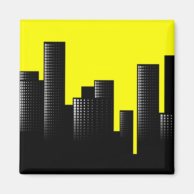 gul stadsbild magnet (Framsidan)