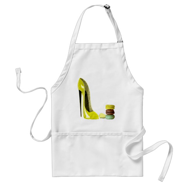 Gul stilett för pastell och fransk Macaroonskonst Förkläde (Framsidan)