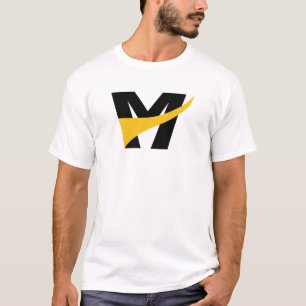 Gul Stilisert Fet Geometrisk Bokstav M T Shirt