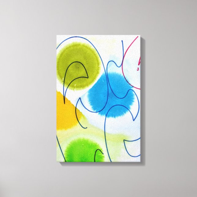 Gul Stilren Modern Abstrakt Canvastryck (Framsida)