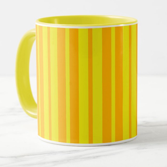 Gul Stilren Ränder Mönster Design  Mugg (Skapare uppladdad)