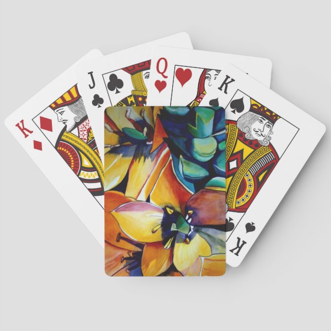 Gul stjärna av Betlehem blomma akvarell konst Spel Kort (Baksidan)