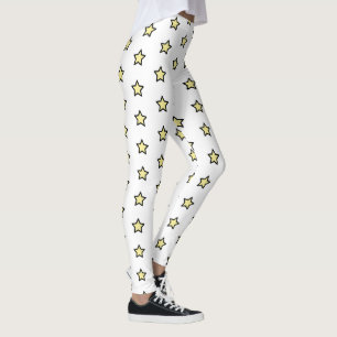 Gul stjärnmönster minimalistisk geometrisk upprepn leggings