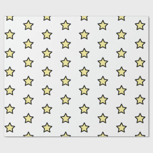Gul stjärnmönster minimalistisk modern presentpapper