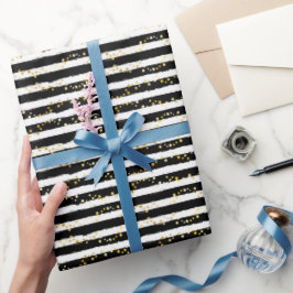 Gul stjärnstripe presentpapper