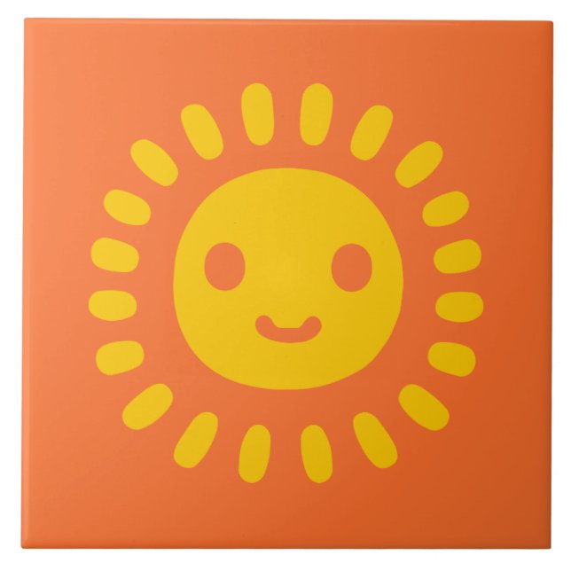 Gul Sun Art Kakelplatta (Framsidan)