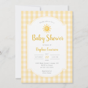 Gul Sunshine Baby Shower Inbjudningar