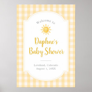 Gul Sunshine Baby Shower Välkomstskylt Poster
