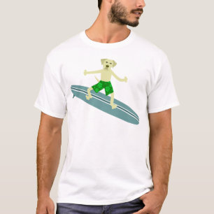 Gul surfare för Labrador Retriever Tee Shirt