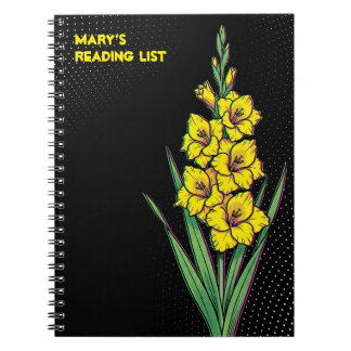 Gul Svärdslilja (Gladiolus Nova Lux) Popkonst Anteckningsbok