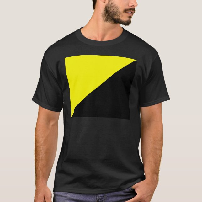 Gul & svart Anarcho kapitalismflagga Tee (Framsida)